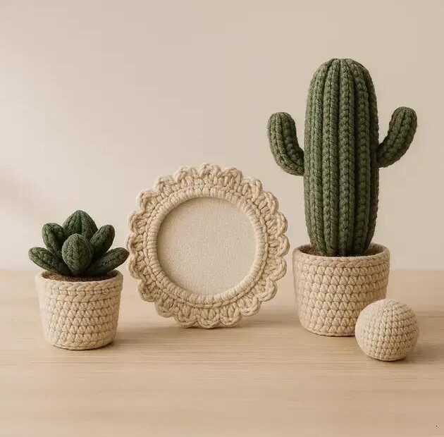 Amigurumi para Decoração Minimalista: Plantas e Objetos Neutros