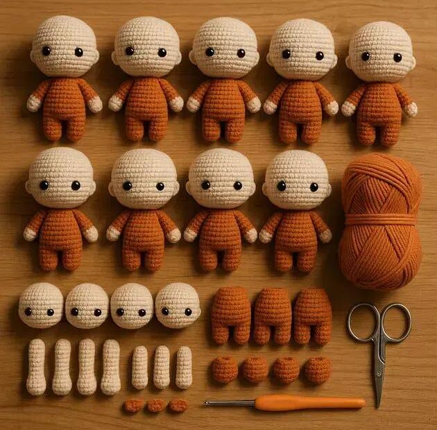 Como Produzir em Lote (Batching) no Amigurumi: Cabeça, Corpo e Peças Separadas
